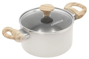 Casseruola 12 cm taupe scritta Cooking Therapy con coperchio