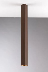 Plafoniera fluke quadrata corten 1xgu10 6x6x75cm i-fluke-plq75 bro