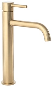 Rubinetto da lavabo Rea Lungo Brush Gold high