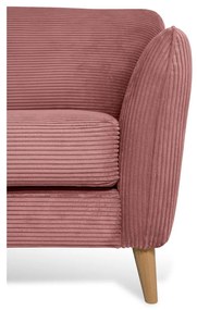 Divano angolare in velluto a coste rosa (angolo sinistro) Paris - Scandic