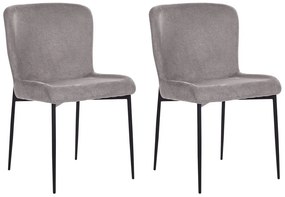Set di 2 sedie tessuto grigio scuro ADA Beliani