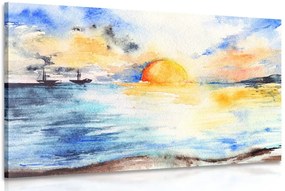 Quadro su tela – Tramonto luminoso sul mare