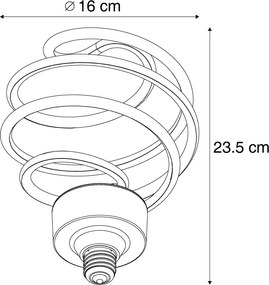 Lampadina decorativa LED E27 nera a spirale 6W 370 lm 3000K