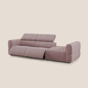 Giotto Divano con terminale e opzione relax elettrico in microfibra effetto velluto impermeabile T09