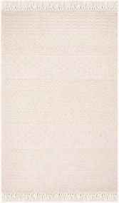 Tappeto in lana a pelo basso tessuto a mano avorio