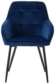 Set di sedie da pranzo blu scuro in imbottito con braccioli 2 pz Nolan Square – Unique Furniture