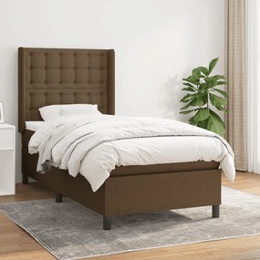 Giroletto A Molle Con Materasso Marrone Scuro 90x190cm Tessuto /