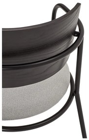 Sedia da pranzo nera e grigia in frassino Eclipse - Teulat