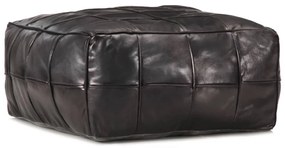 Pouf Nero 60x60x30 Cm İn Vera Pelle Di Capra /