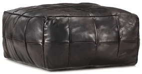 Pouf Nero 60x60x30 Cm İn Vera Pelle Di Capra /