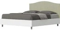 Letto Matrimoniale 160x190 cm struttura bianco frassino testata Gra - Contenitore,Microfibra,T verde