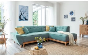 Divano letto angolare turchese (angolo destro) Dazzling Daisy - Miuform