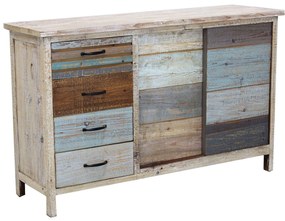 COLORWOOD - credenza quattro cassetti in legno colorato