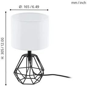 Eglo 95789- Lampada da tavolo CARLTON 2 1xE14/60W/230V