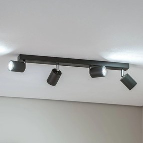 Luminex Faretto da soffitto Jarek antracite/cromo, 4 luci