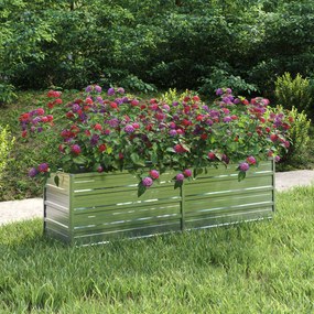 Letto Rialzato Giardino 160x40x45 Cm İn Acciaio Zincato Argento /