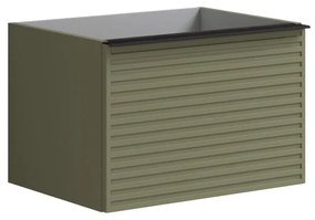 Mobile sottolavabo e lavabo Pixel per vasca a sinistra verde/grigio carbone L 80 x H 40 cm 1 cassetto