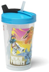 Bicchiere da viaggio blu con cannuccia 500 ml Ninjago - LEGO®