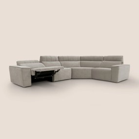 Clark Divano modulare angolare REVERSIBILE con opzione relax elettrico in tessuto smacchiabile impermeabile T17 beige