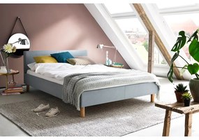 Letto matrimoniale imbottito blu/grigio rete non inclusa 140x200 cm Lena – Meise Möbel