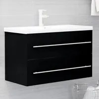 Mobile da Bagno con Lavabo Integrato Nero in Truciolato cod 8659