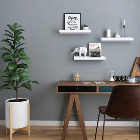 Set di 3 mensole da parete SHELFY bianche