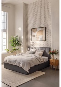 Letto matrimoniale imbottito grigio con contenitore e rete inclusi 160x200 cm Thessa Bold Line – Bonami Selection