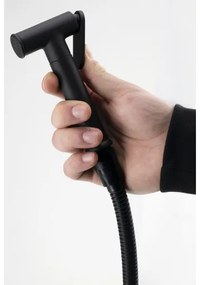 Aqualine - Rubinetto per bidet con doccia da incasso opaco nero