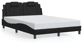 Giroletto Con Luci Led Nero 140x190 Cm İn Similpelle /