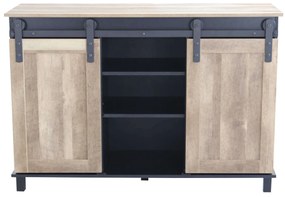 GABRIELLE - madia in legno e acciaio a due ante scorrevoli