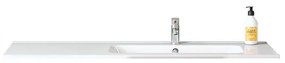 Lavabo a incasso rettangolare vasca a destra L 120 x H 13.5 x P 46 cm in resina bianco