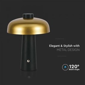 LED Lampada da tavolo ricaricabile dimmerabile LED/3W/5V 3000-6000K 1800 mAh nero/oro