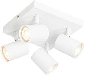 Plafoniera moderna quadrata bianca orientabile a 4 luci - Jeana