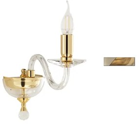 Applique PAGANINI a 1 Luce in vetro lavorato a mano 12 cm Ambra