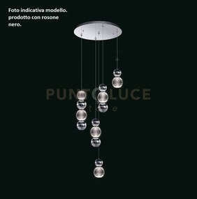 Sospensione brillante, luminosa, piastra a soffitto nero opaco e so...
