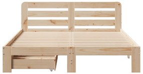 Letto senza materasso 135x190 cm in legno massello di pino