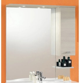 Specchio contenitore con illuminazione Rimini L 100 x P 18.5 x H 108 cm larice