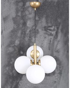 Lampada a sospensione con paralume in vetro oro e bianco ø 15 cm Forte - Squid Lighting