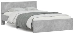 Giroletto Con Testiera E Led Grigio Cemento 120x190 Cm /