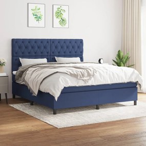 Giroletto A Molle Con Materasso Blu 160x200 Cm İn Tessuto /