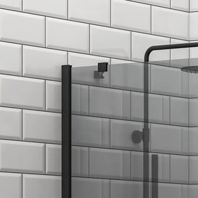 Doccia walk in 80 cm profilo nero e vetro fumé | KS2800NF - KAMALU