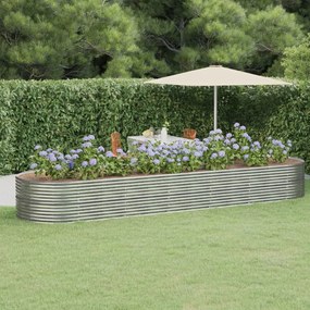 Letto Giardino Acciaio Verniciato Polvere 510x140x68 Cm Argento /