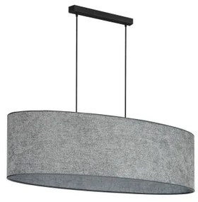 Duolla - Lampadario a sospensione con filo OVAL 2xE27/15W/230V grigio