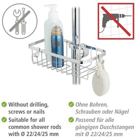 Mensola da bagno autoportante in acciaio inox in colore argento Floresta - Wenko