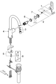 GROHE 23091000 - BAULOOP Miscelatore lavabo 310 mm, cromo lucido