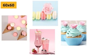 Set di quadri – Dolce prelibatezza con bevanda