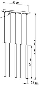 Lampadario in Acciaio a sospensione 5xG9 PASTELO 5 Bianco