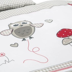 Set copripiumino e federa da bambini bianco/grigio in cotone per culla 80x80 cm Adam &amp; Eule – Roba