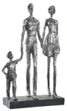 Statua Decorativa DKD Home Decor Argentato Nero Resina Moderno Famiglia (26 x 11,5 x 41,5 cm)
