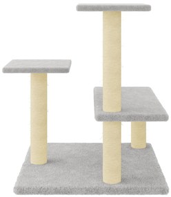 Albero per gatti con tiragraffi in sisal grigio chiaro 61 cm